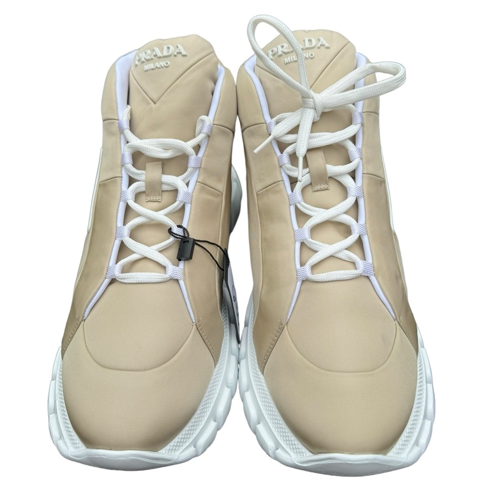 NWB PRADA***Nylon Lace-Up Mid-Top Sneakers****EU 39.5 US 9.5 $1020 - Picture 5 of 11